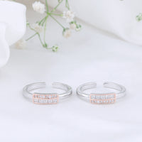 Traditional Two Tone Toe Ring for Women
