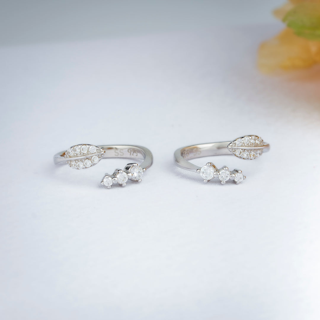 Trendy CZ Stone Silver Toe Ring for Women/Daily Wear