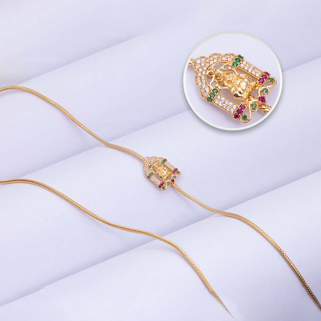 Trendy Gold Plated Mugappu for Bridal Looks