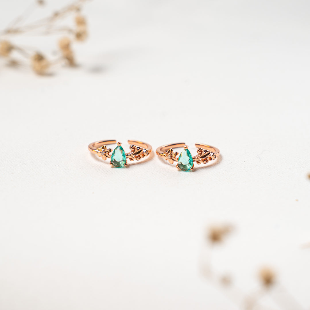 Trendy Handcrafted CZ Rose Gold Toe Ring
