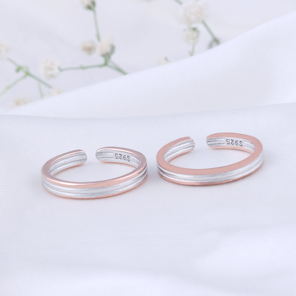 Trendy Two Tone Toe Ring for Women/Modern