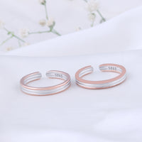 Trendy Two Tone Toe Ring for Women/Modern