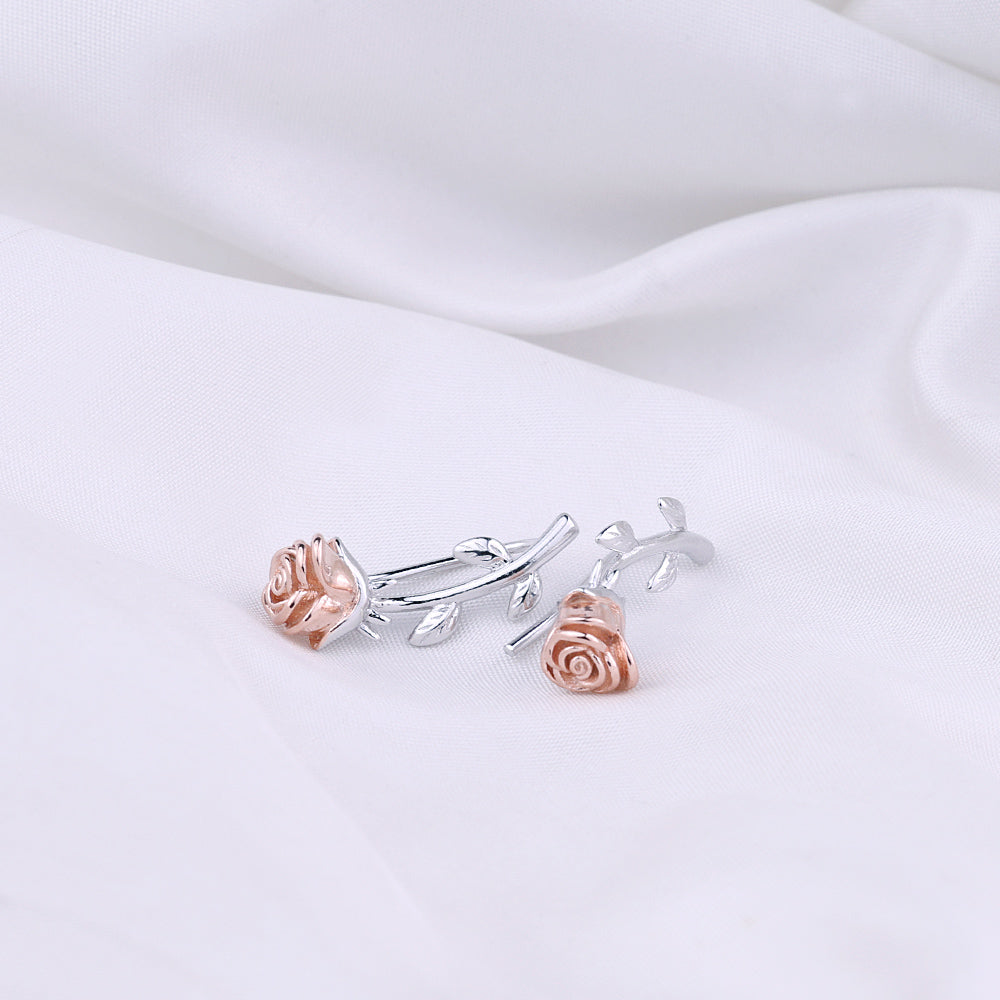 Two Tone Ear Cuff Earrings for Women