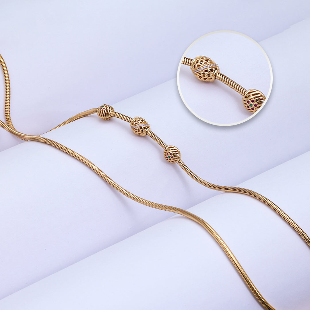 Unique Gold Plated Mugappu Chain at Chaneira Jewels