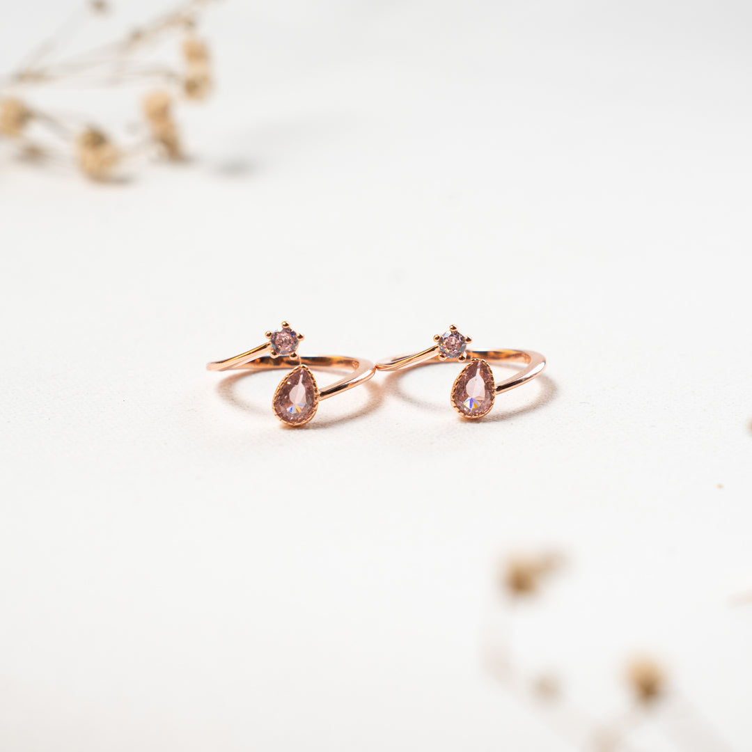 Wedding CZ Rose Gold Toe Ring for Festive Wear
