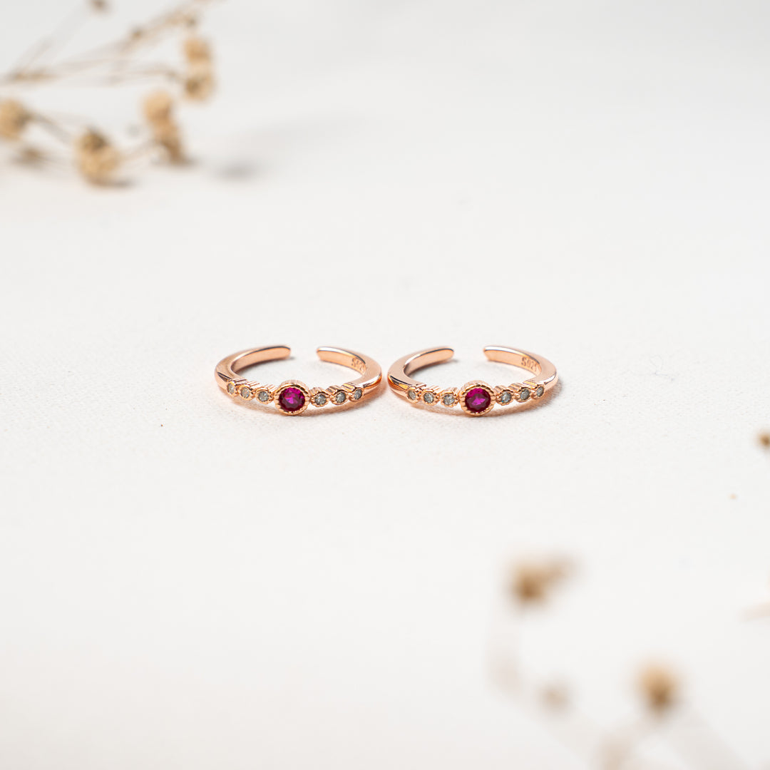Women’s CZ Rose Gold Toe Ring Pair for Women
