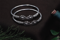 Buy Silver Oxidised Kada Online| Temple wear