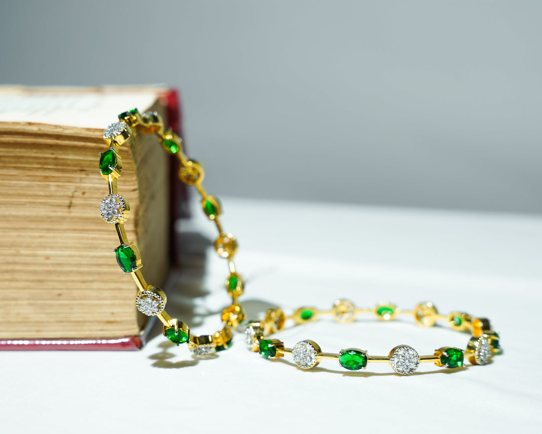 CZ Gold Plated Bangle Design for Women| Party Wear