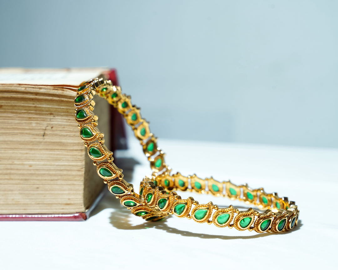 Gold Plated Diamond Setting Bangle for Women | 92.5 Silver
