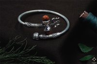 Handcrafted Silver Oxidised Kada| Temple Wear