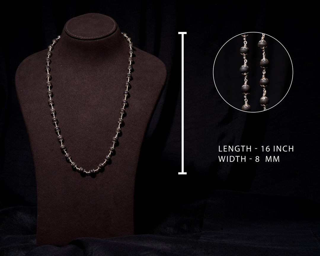 Karungali 8MM with Cap Mala - Traditional Design