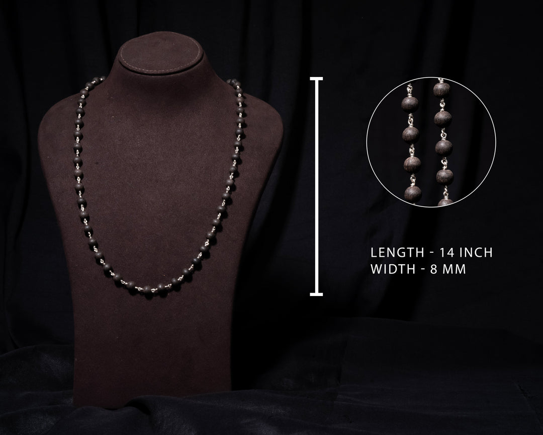 Karungali 8MM without Cap Mala - Traditional Design