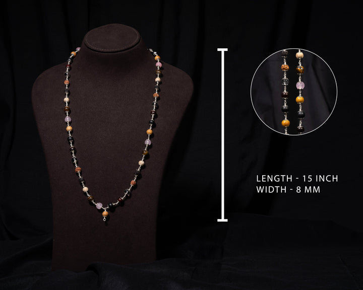 Navamani 8MM with Cap Mala - Traditional Design