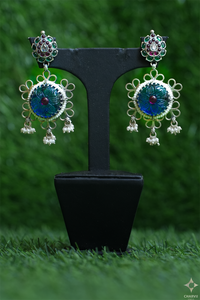 Oxidised Earrings in Oxidised Silver Finish
