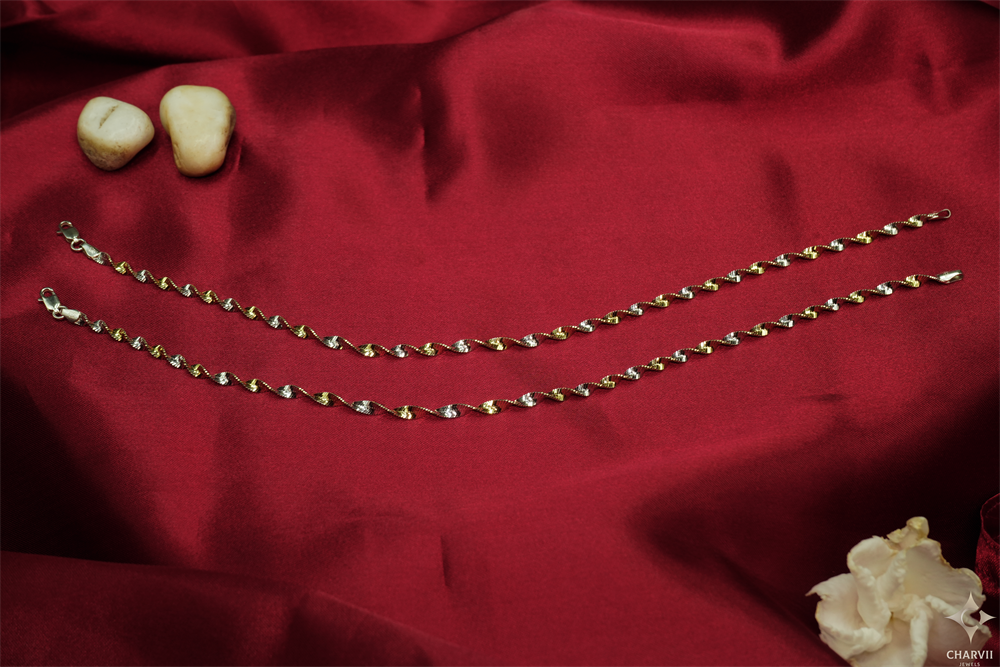 Two Tone Spiral Anklets SCS0009