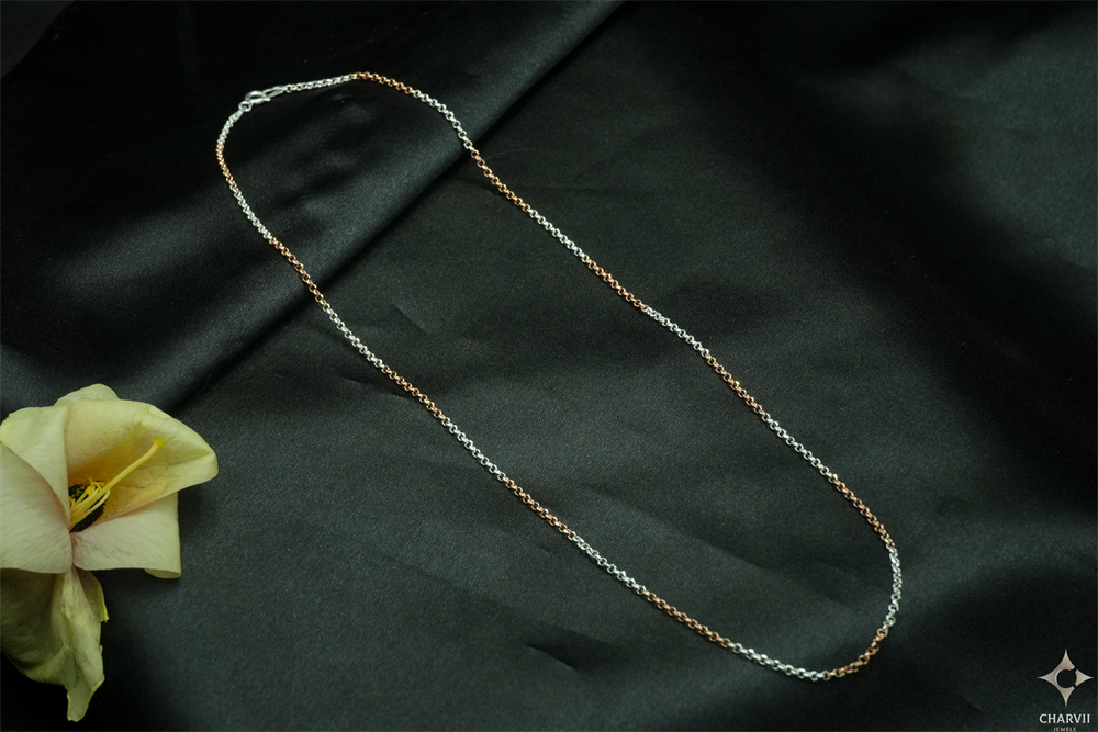 Three Tone Silver Chain SCS0052