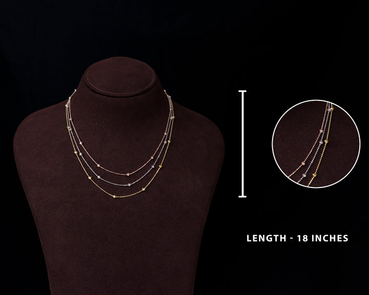 Silver 3 Layers 3 Tone Chain for Women | Chaneira Jewels