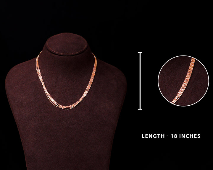 Silver 5 Layers Rose Gold Chain Online | 92.5 Silver