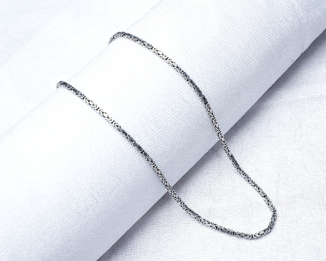 Silver Men's Oxidised Chain Online | 92.5 Silver