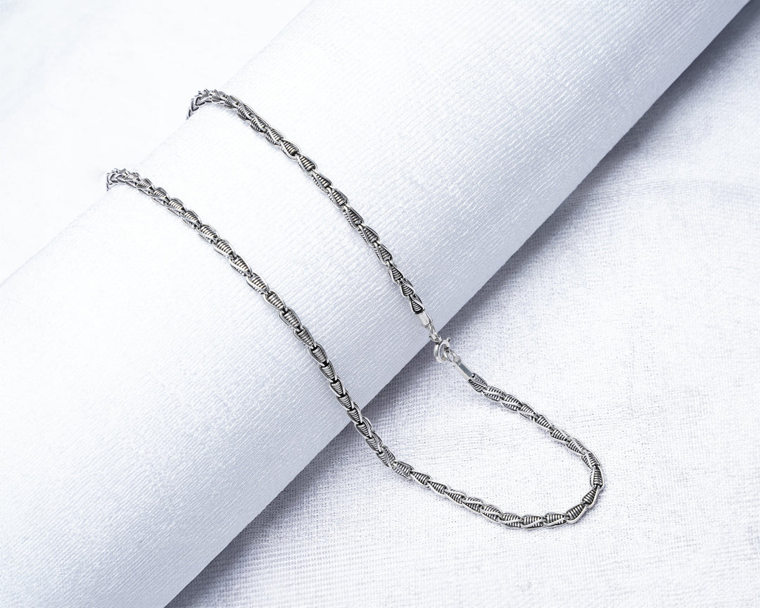 Silver Oxidised Chain for Men | Chaneira Jewels